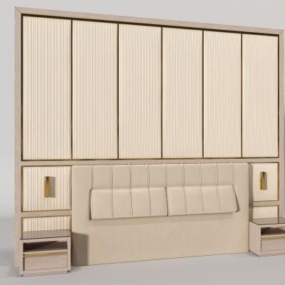 现代皮革软包床头