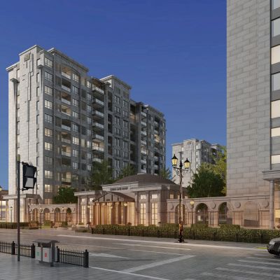 现代建筑外观街道