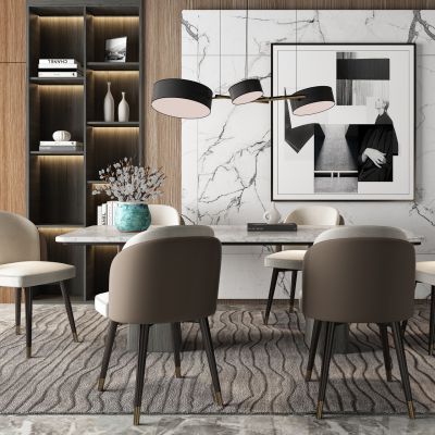 现代餐桌椅组合