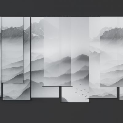 中式窗帘卷帘组合