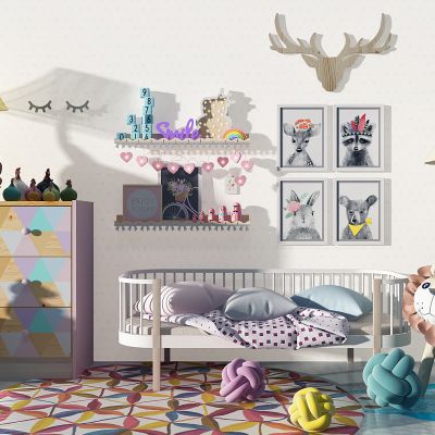 现代萌萌的儿童房玩具摆件狮子落地灯墙饰挂件