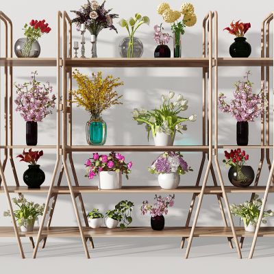 北歐花架花卉花草盆栽插花菊花玫瑰花吊籃書(shū)架