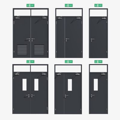 现代消防门组合