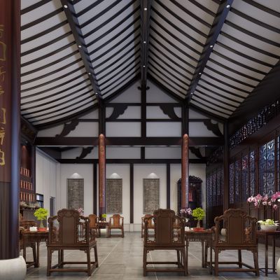 中式古典实木雕花家具