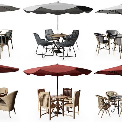 现代户外藤编休闲桌椅组合