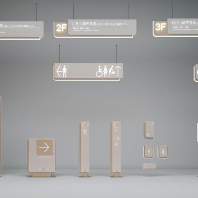现代金属商场指示牌