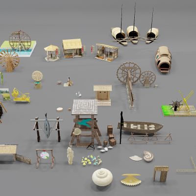 现代农家乐农具组合