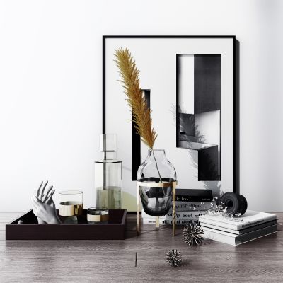 现代玻璃花瓶摆件3D模型