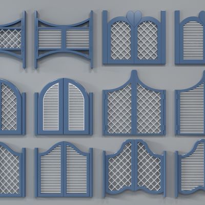 现代地中海百叶门窗