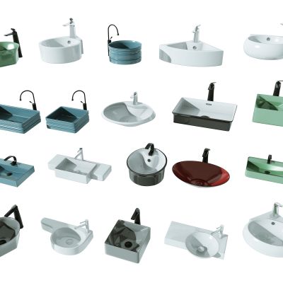 现代洗手盆台上盆组合