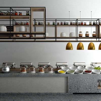 工业风自助餐台调料架