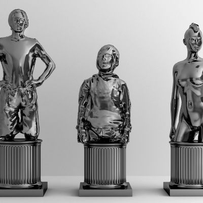 现代不锈钢任务雕塑雕像饰品摆件