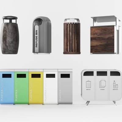 现代垃圾桶垃圾箱组合
