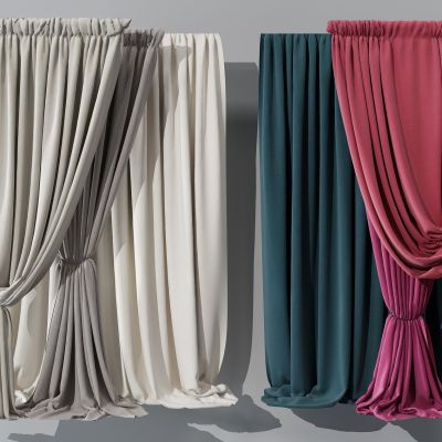 现代布艺窗帘组合