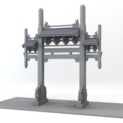 中式牌坊牌楼屋檐古建筑