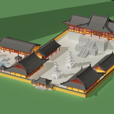 现代古建筑寺庙牌楼