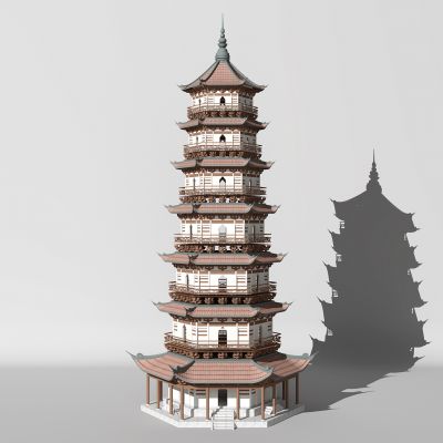 中式古建筑佛塔