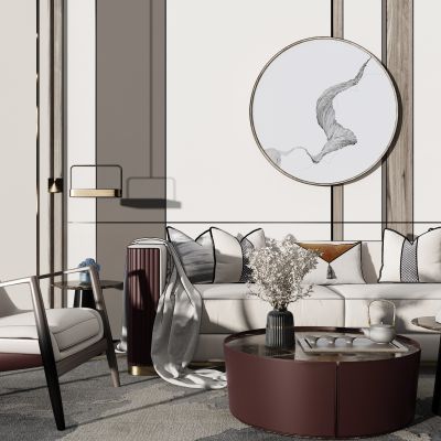 现代沙发茶几组合