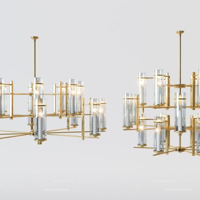 新中式玻璃金属吊灯