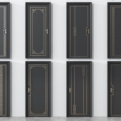 中式烤漆平开门组合