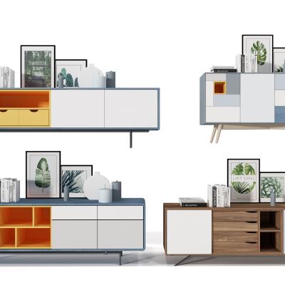 现代电视柜边柜