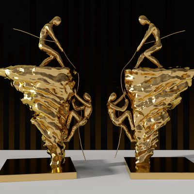 现代抽象攀爬人物雕塑摆件