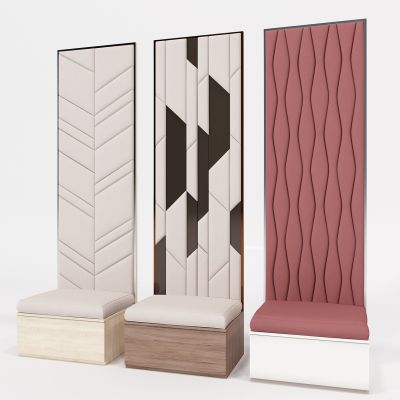 现代皮革软包床头背景