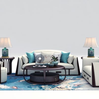 新中式布艺沙发组合