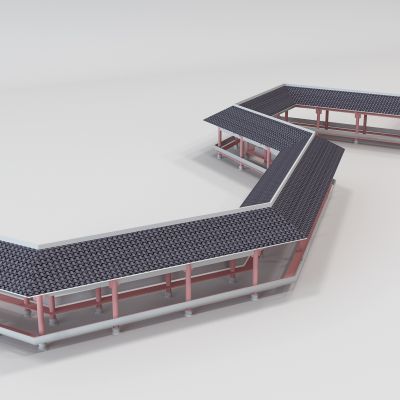 中式古建凉亭长廊