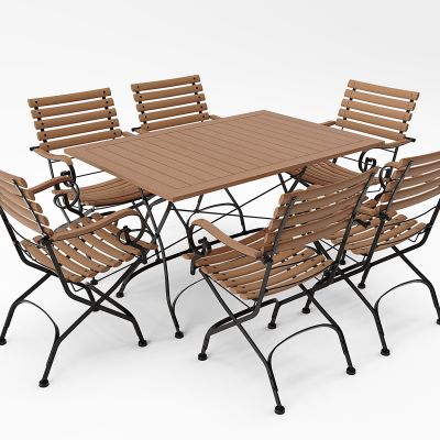 现代户外餐桌椅子组合