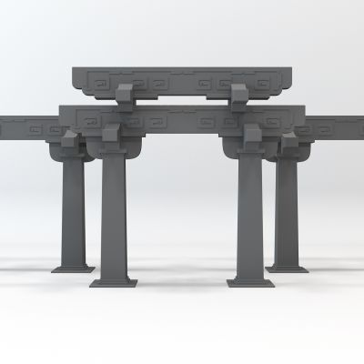 中式牌坊牌楼屋檐古建筑