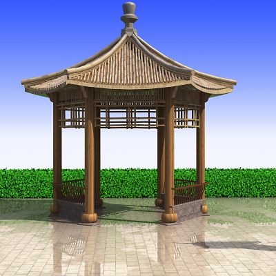 现代宿度假村凉亭