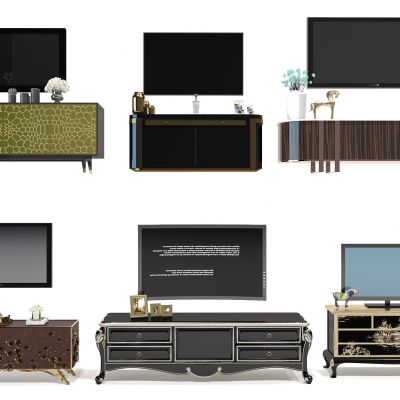 现代电视柜边柜组合