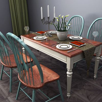 现代餐桌椅组合