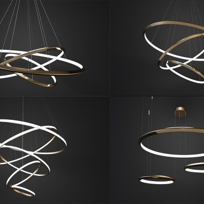 现代金属圆环环形异形吊灯组合