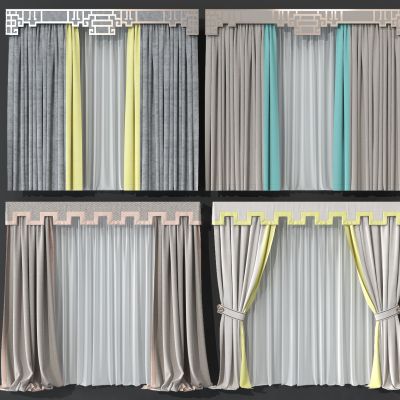 新中式窗帘组合