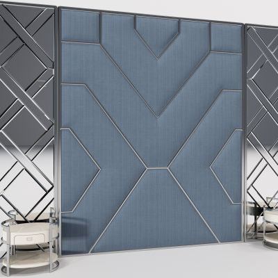 现代皮革软包床头背景