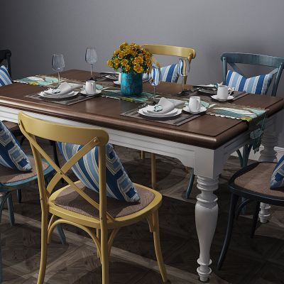 现代餐桌椅子组合