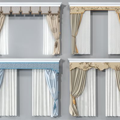 新中式窗帘组合
