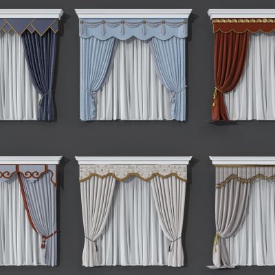 简欧窗帘组合
