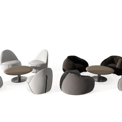 现代单人懒人沙发桌子座椅