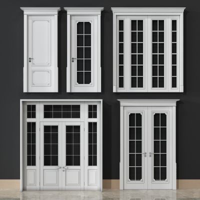 欧式法式白色实木门玻璃木门