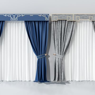 新中式窗帘组合