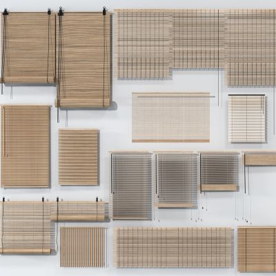 新中式卷帘竹帘组合