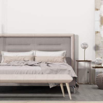 欧式双人床边几圆墩