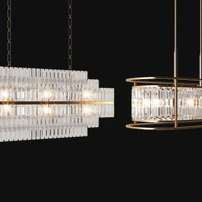 现代金属水晶吊灯组合