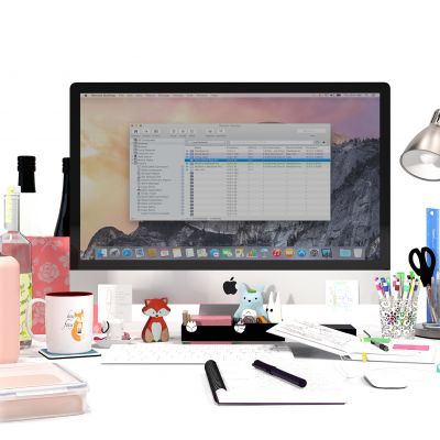 现代电脑装饰品书桌摆件苹果台式机