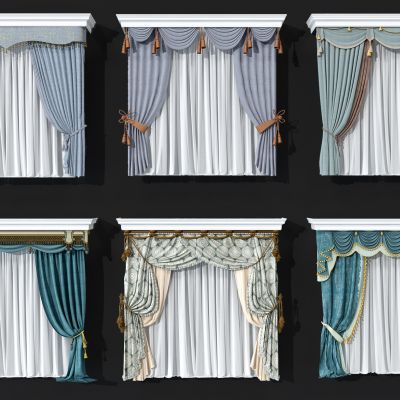 简欧窗帘组合