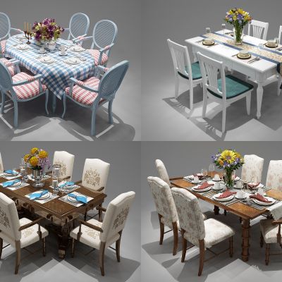 现代餐桌椅组合