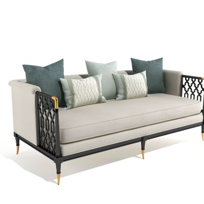 新中式双人沙发